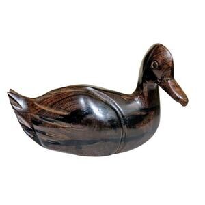 Vintage Solid Wood Hand Carved Duck Decoy Home Decor